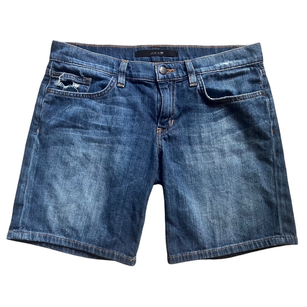 Joes Jeans Denim Shorts Womens 27 Medium Wash Distressed‎ 100% Cotton Blue